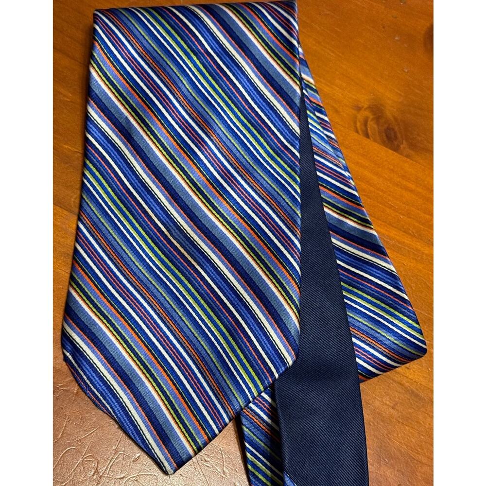 Tommy Hilfiger Striped Classic Silk Tie, Green‎ Lining